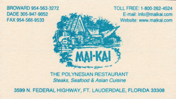 Mai-Kai - Business card